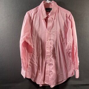 Ralph Lauren men cotton non iron Shirt 16.5 32/33 solid pink Button Down‎ office